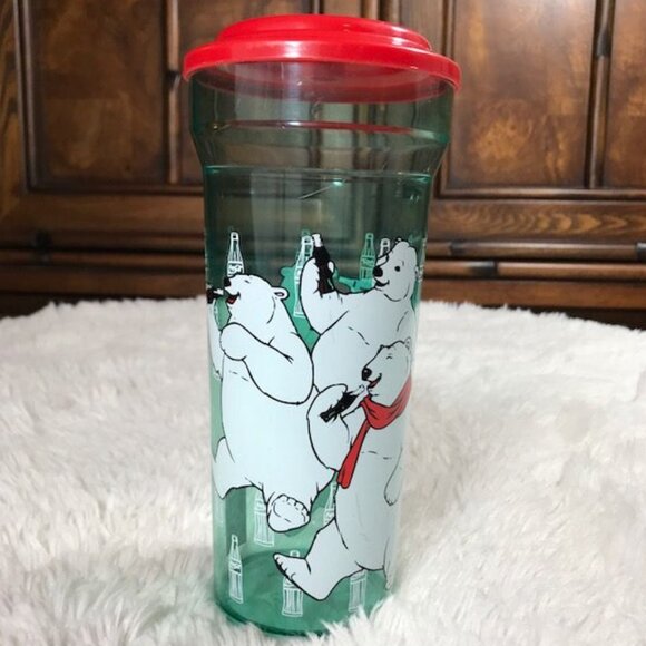 Set of 4 Vintage Coca-Cola Polar Bear Coin Bank + Magnets + Travel Cup with Lid - Picture 11 of 15